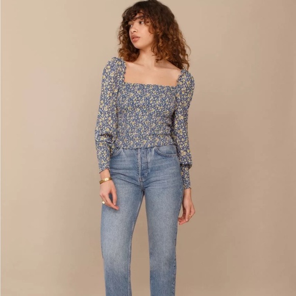 Reformation Blue Pinto Top - Picture 2 of 4